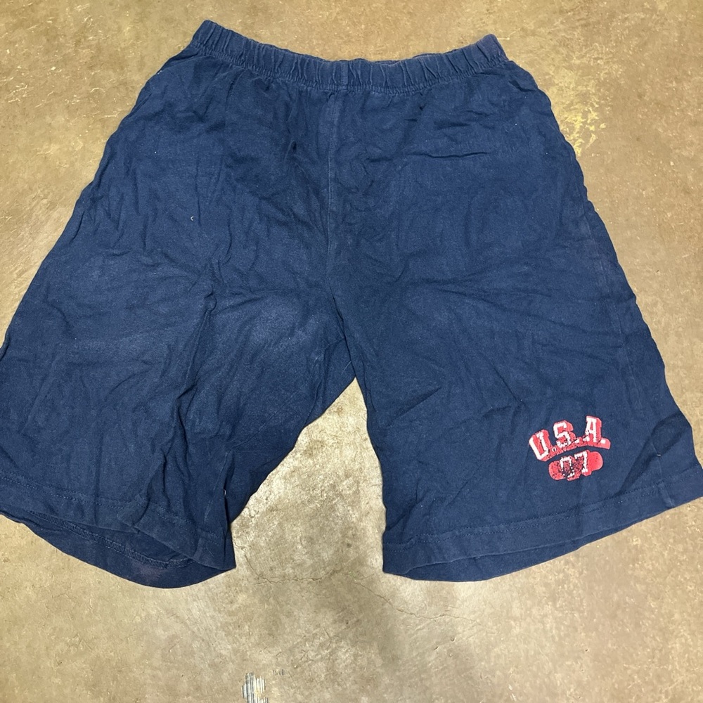 Athletic Blue and Red Shorts with Relaxed Fit
